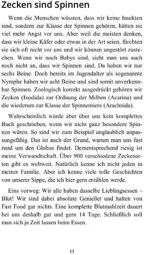 Welchem Zwecke dient die Zecke Blick ins Buch 13